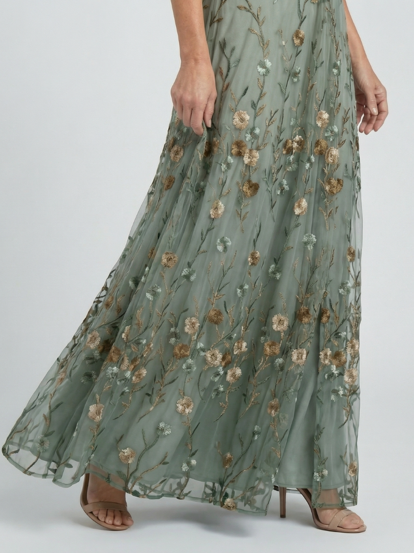 Krisztina | Virágmintás halter midi ruha