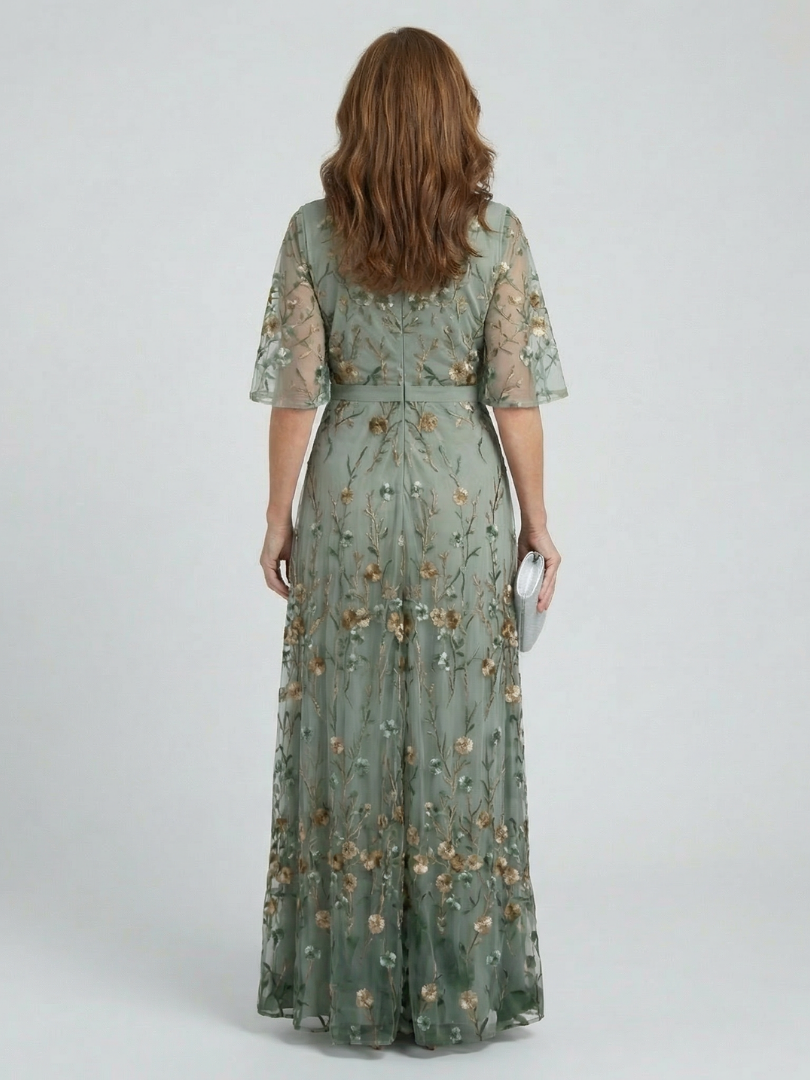 Krisztina | Virágmintás halter midi ruha