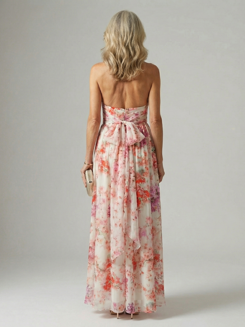 Csilla | Virágmintás halter maxi ruha
