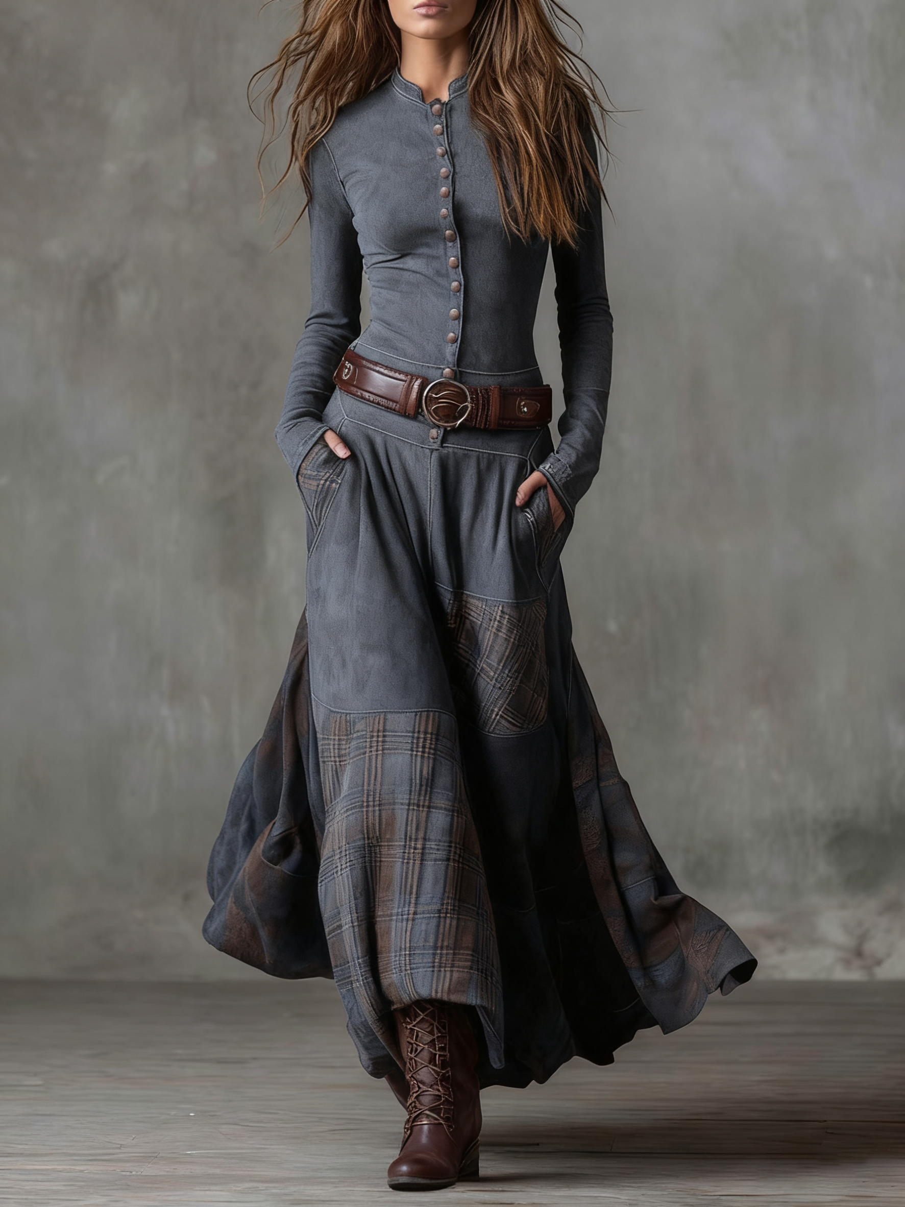 Azucena ║ Maxi Ruha Velúrból Övvel