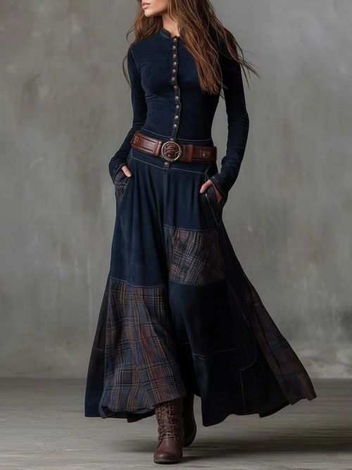 Azucena ║ Maxi Ruha Velúrból Övvel