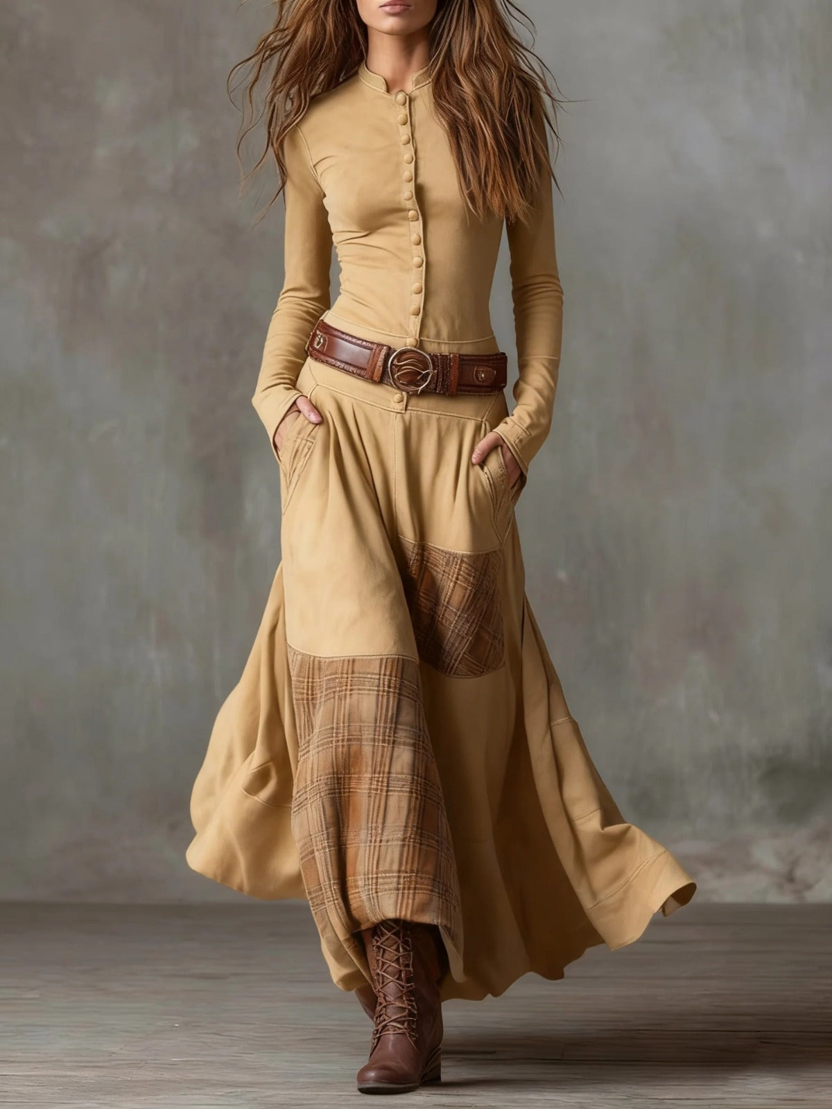 Azucena ║ Maxi Ruha Velúrból Övvel